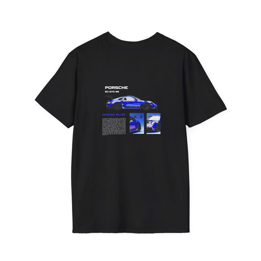 Ocean Blue Porsche Black T-Shirt